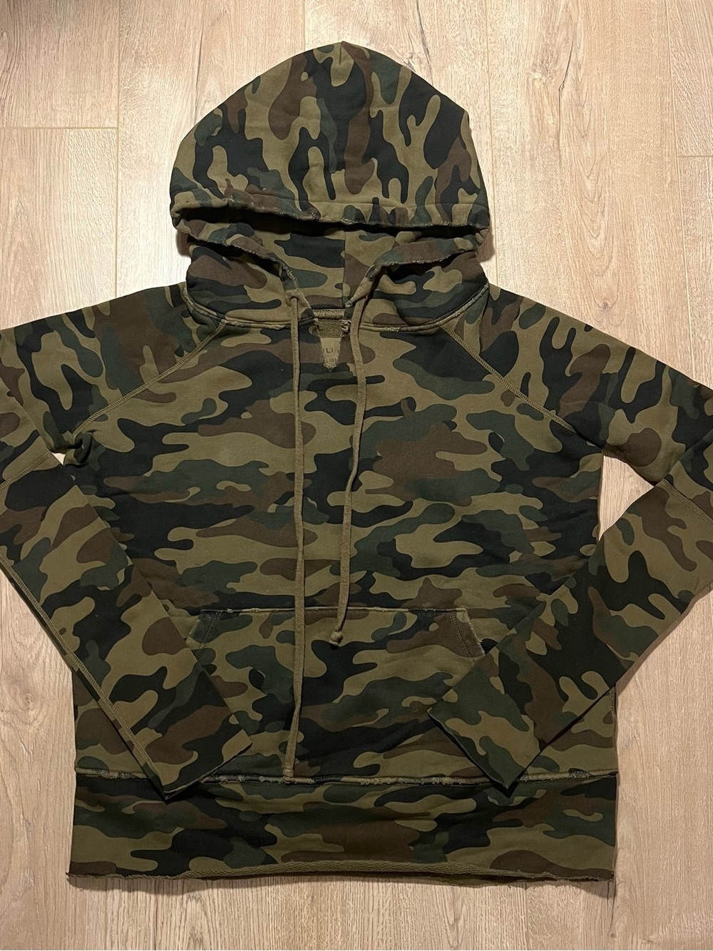 Nili Lotan Camouflage Hoodie in Olive & Black